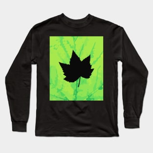 Maple leaf silhouette - Wood sign - The Five Elements Abstract  Symbol Long Sleeve T-Shirt